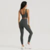 Seamless Yoga Set Women Lycra Gym Clothing Sports Bra Semi-Fixed Cups Workout Tops Anti Rolling Yoga Leggings with Pocket Tights 5