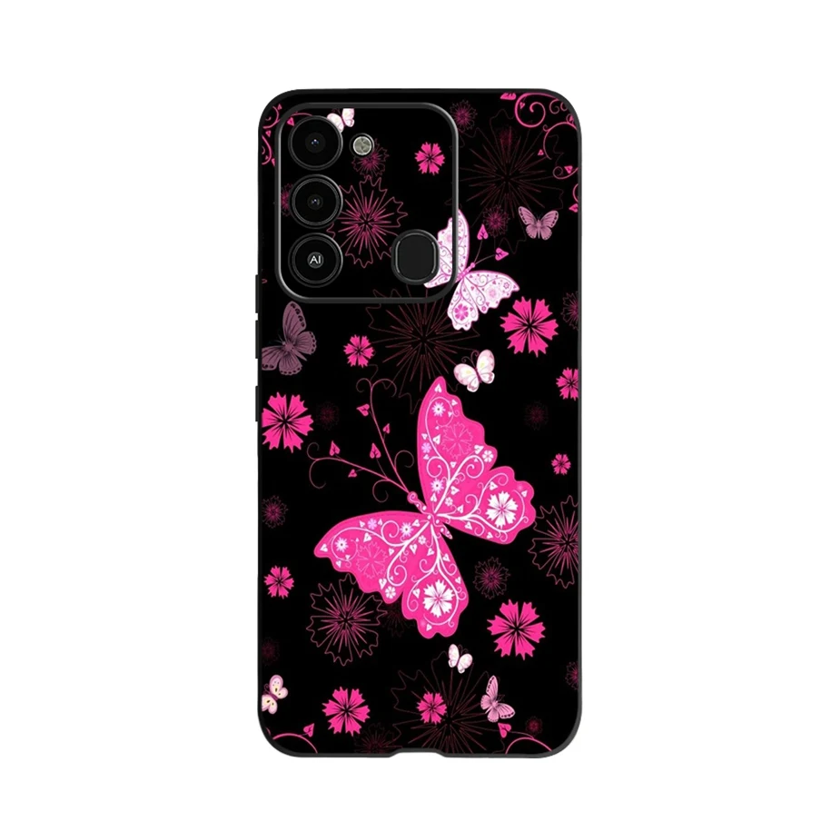 mobile pouch For Tecno Spark Go 2022 Case Fashion Flower Printed Protective Cover For Tecno Spark 8C Phone Case SparkGo KG5 Coque Soft Fundas flip cover with pen Cases & Covers