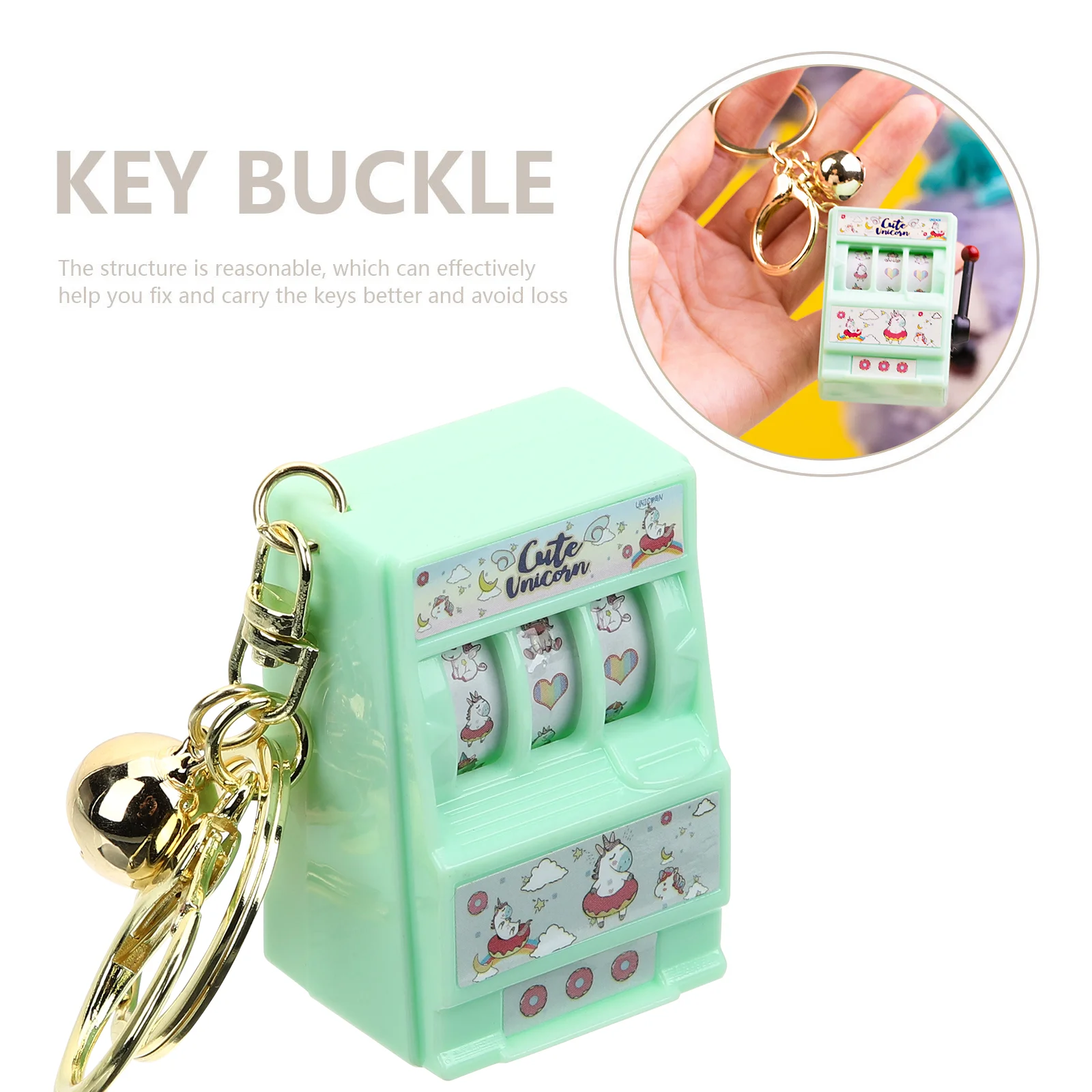 2 Pcs Rocker Keychain Mini Slot Machine for Kid Kids Adults Small Child
