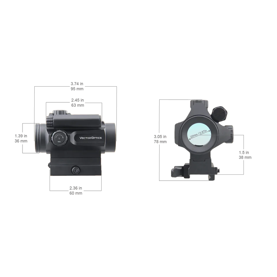 Vector Optics Nautilus 1x30 Double Reticles Red Dot Scope With 8