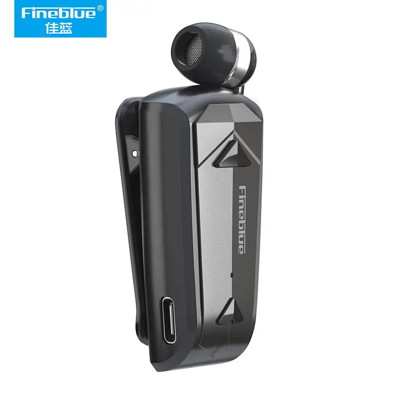 Wholesale Fineblue F520 Bluetooth Earphone in Lotus to phone ear Blues with wire type c headphone Retractable Business Headset