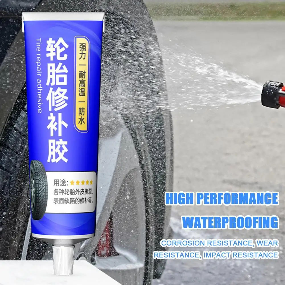 

50ml Universal Car Tire Repair Glue Black Soft Rubber Seal Strong Repair Glue Non-corrosive Adhesive Instant Strong Bond Leather