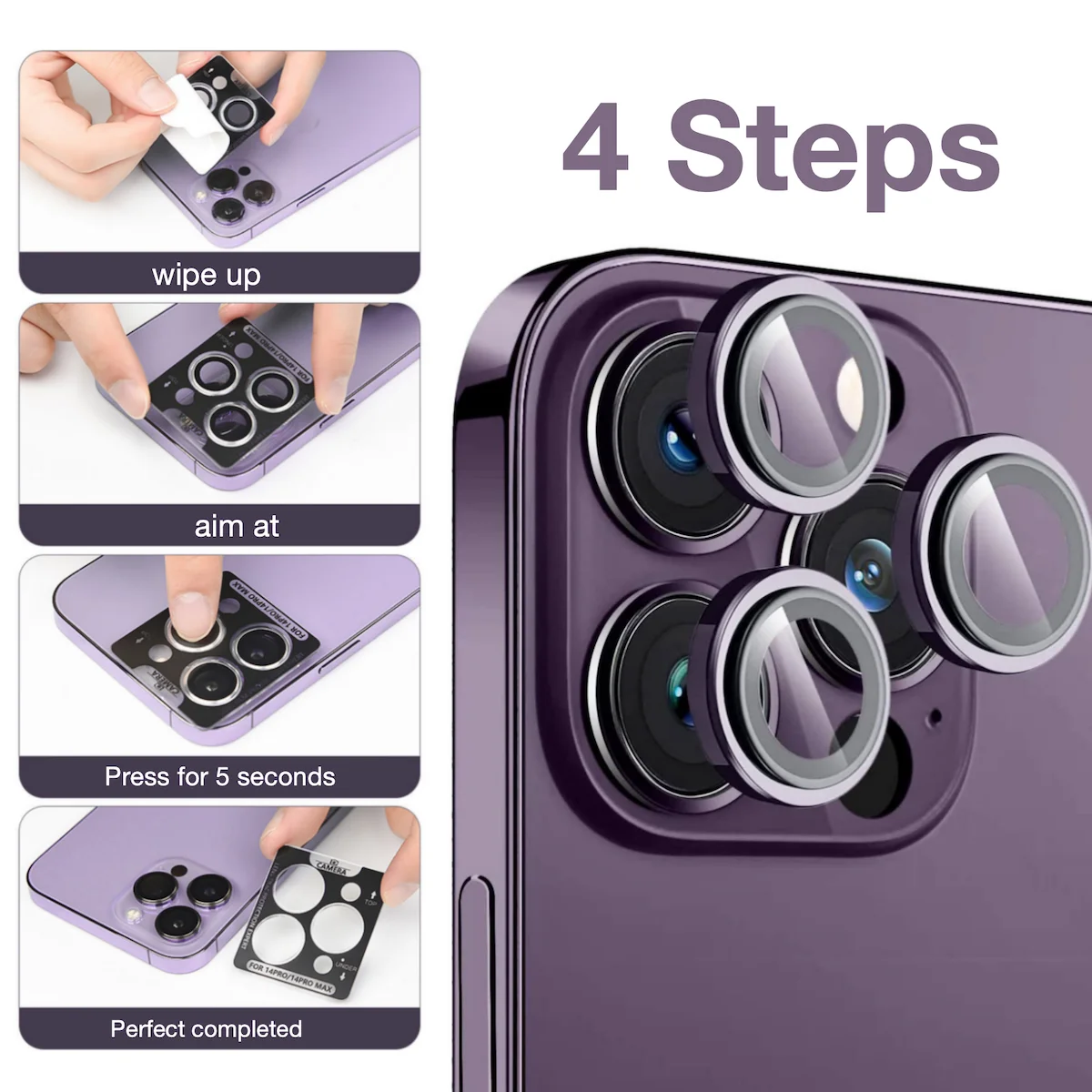 Universal Camera Lens Protective Film with Detachable Tempered Glass