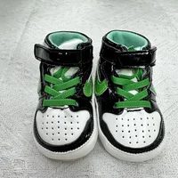 Spring and Autumn Baby Shoes Classic Trendy PU High Top Sports Shoes Basketball Shoes Soft Sole Lightweight Walking Shoes 2