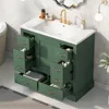 36 Inch Bathroom Sink with Sink, Standalone Single Basin Sink Set, Cabinet with 6 Drawers and Adjustable Shelves 1