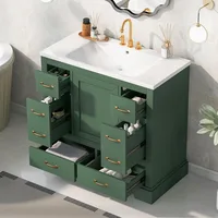 36 Inch Bathroom Sink with Sink, Standalone Single Basin Sink Set, Cabinet with 6 Drawers and Adjustable Shelves 1