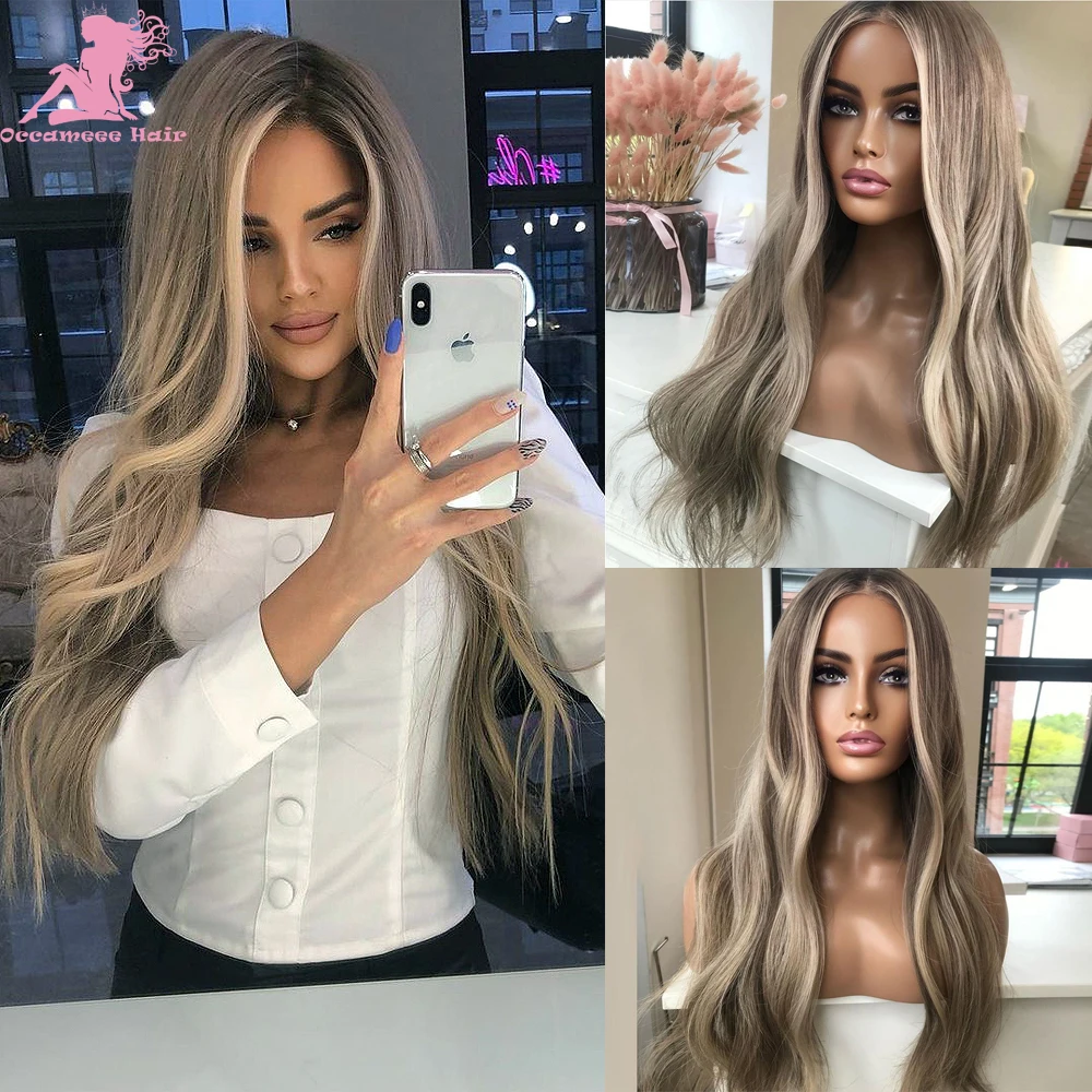 Human Hair Wigs Highlight Hd Transparent Lace Natural Wave 360 Lace Frontal Wigs Brown Blonde Brazilian Full Colored Lace Wig human hair wigs highlight hd transparent lace natural wave 360 lace frontal wigs brown blonde brazilian full colored lace wig