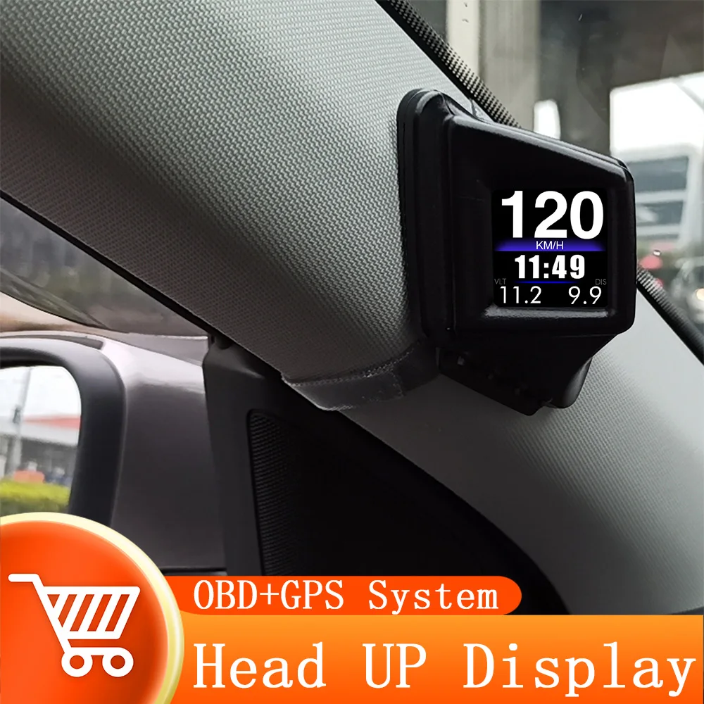 HUD OBD2 + GPS Auf-board Computer Head up Display Auto-tachometer Turbo Öl  Druck Wasser Temp GPS Tacho für Benzin Auto - AliExpress