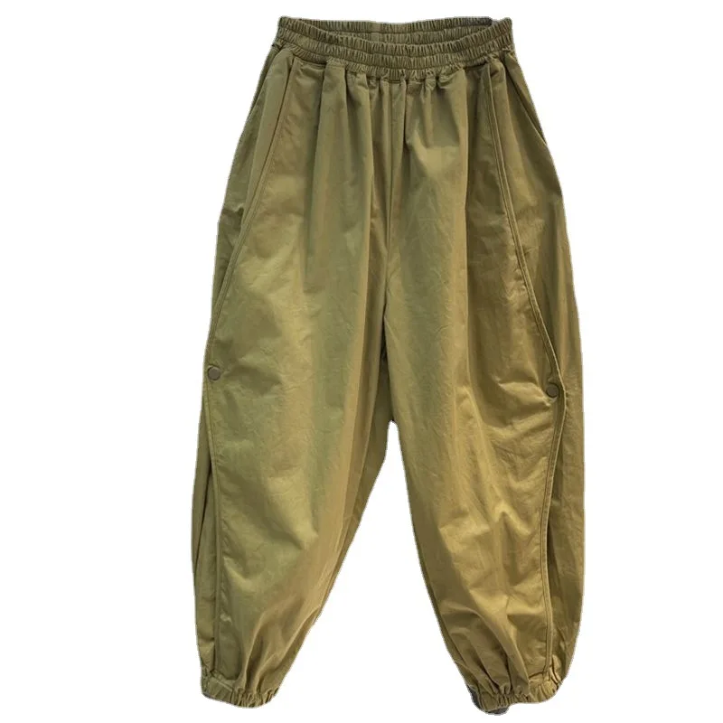 Large size casual leggings lantern pants for women in summer, thin elastic waist, dad pants  sweatpants