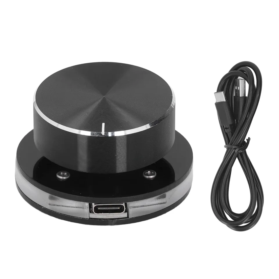 Bouton De Volume USB Rotatif 360° Avec Lumière RGB - Compatible Android/PC, Personnalisable, Interface Type-C