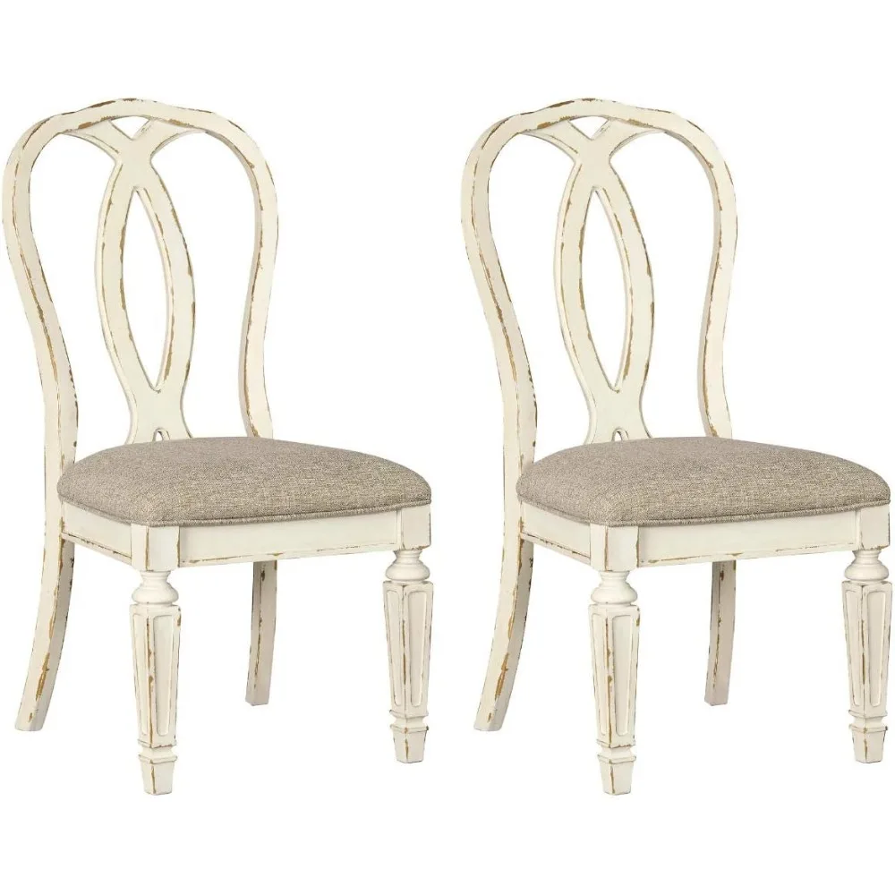 

Realyn French Country Ribbon Back Dining Chair, 2 Count, Chipped White