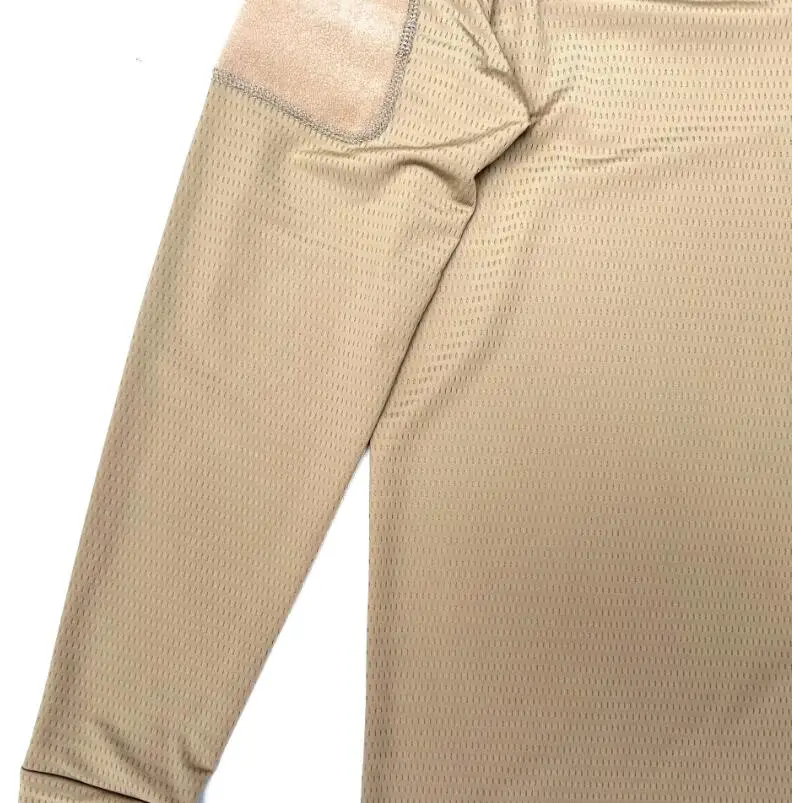 Wolf Brown Outdoor Tactical Quick Drying Breathable And Elastic V-neck Long Sleeved T-shirt