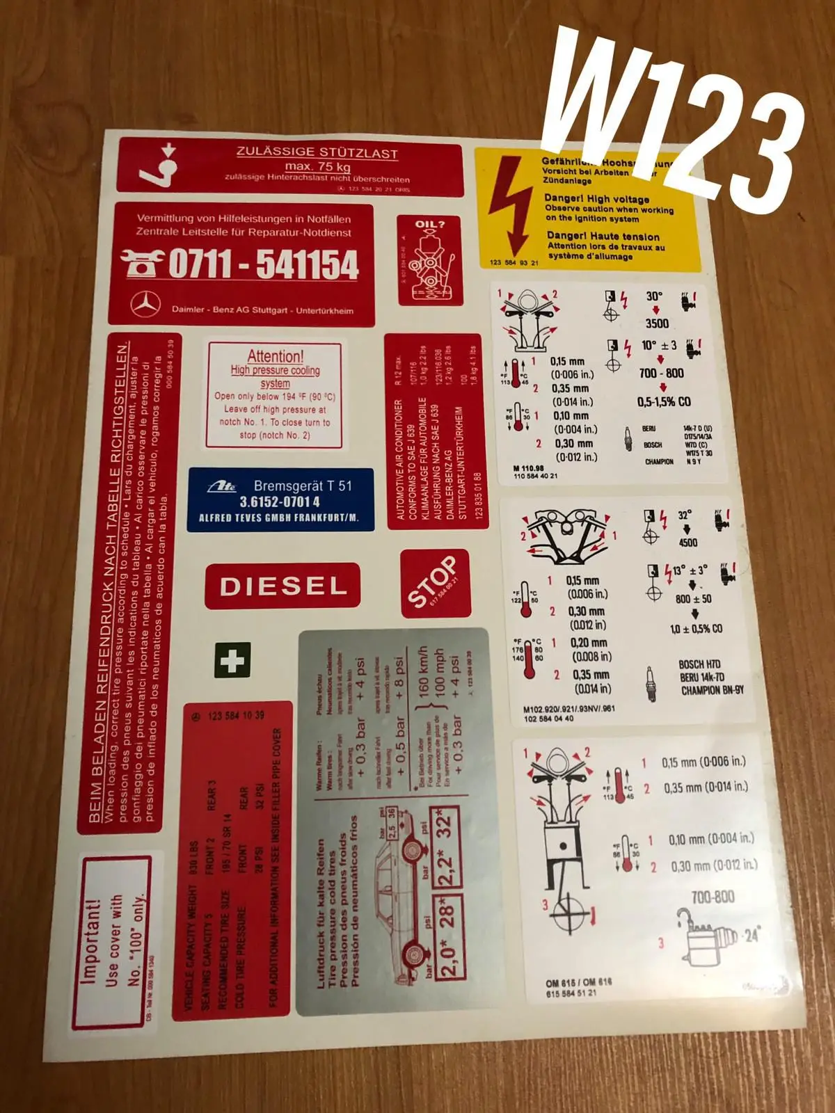 

Volmarkt W123 230.4 230.6 230e 200d 250d 300d Decal Set Sticker Set Label Set Star Emblem For Mercedes Reliable Original