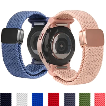 Braided solo loop Band For Samsung Galaxy Watch 6 4 classic/5 pro 47mm 44mm 40mm Magnetic No Gaps bracelet Galaxy watch4 strap