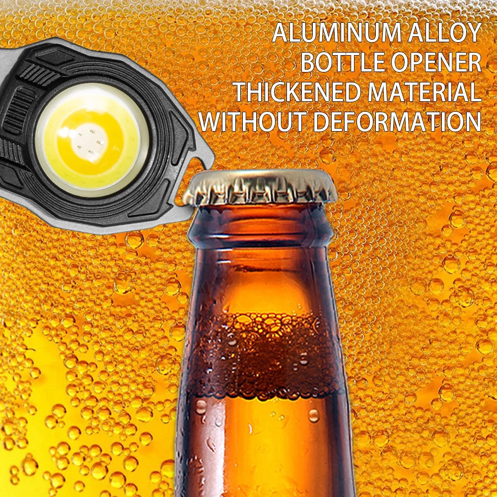 Cobs Keychain Light Portable Mini LED Flashlight Emergency Light with Bottle Opener for Outoor Hiking