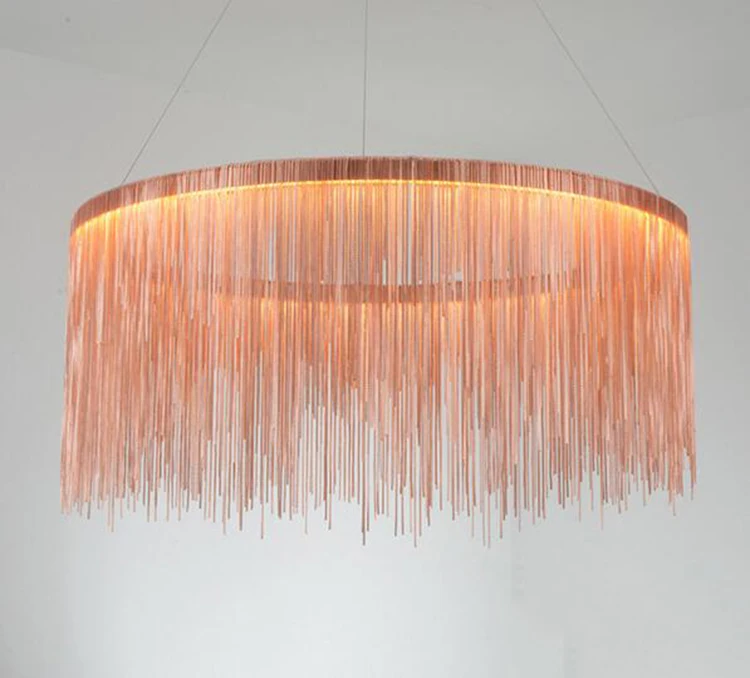 Description Picture 4 of itemNordic Style Living Room Tassel Chain LED Chrome Pendant Light Modern Dining Bedroom Open Kitchen Decorative Hanging Light