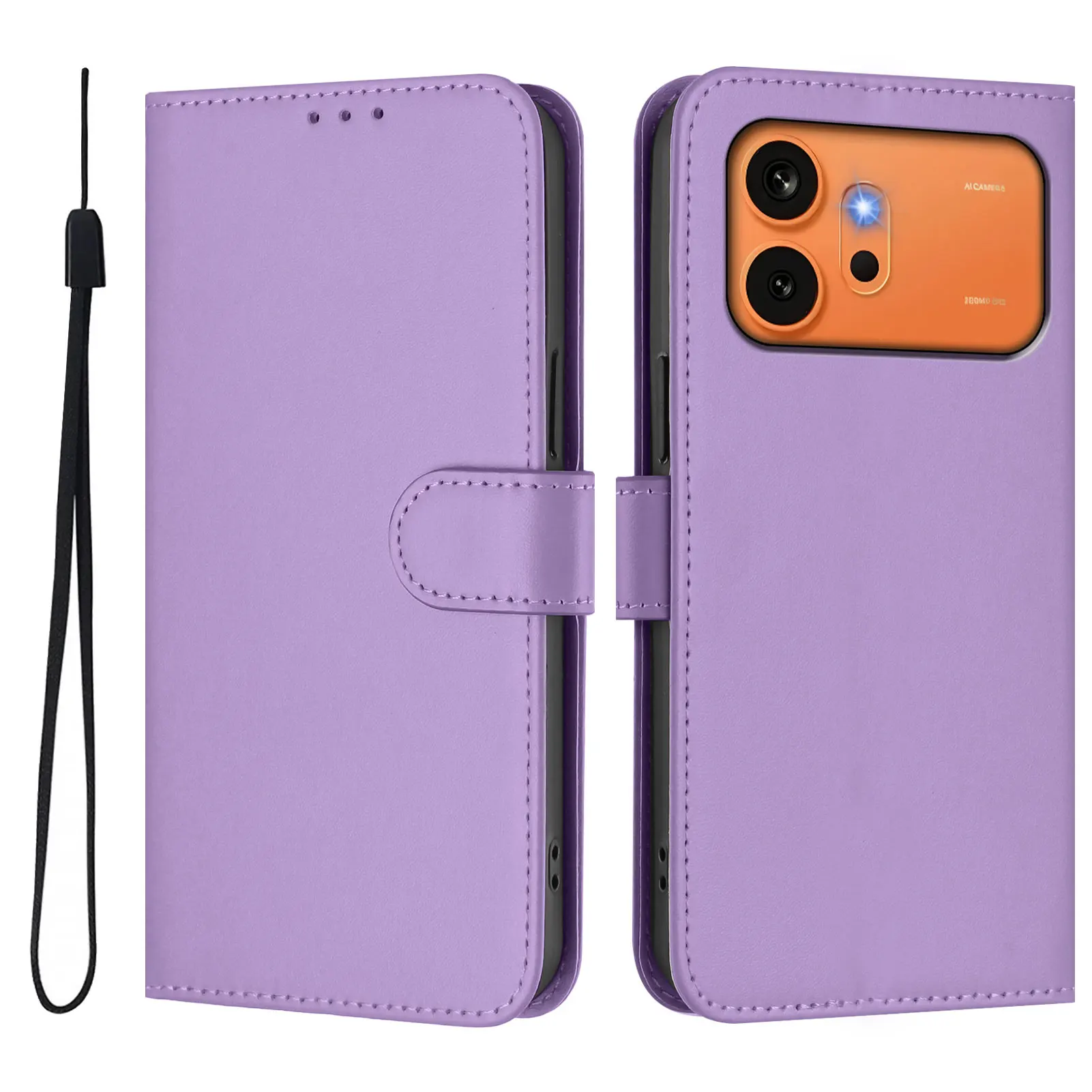 Elegant Leather Flip Wallet Case with Card Slots and Cover