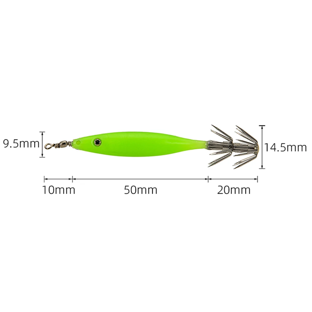 10/5/1Pcs 8cm 4g Luminous Shrimp Lures Squid Jig Hook Sea Hard Bait Octopus  Wood Shrimp Squid Rig Fishing Tackle Artificial Jigs