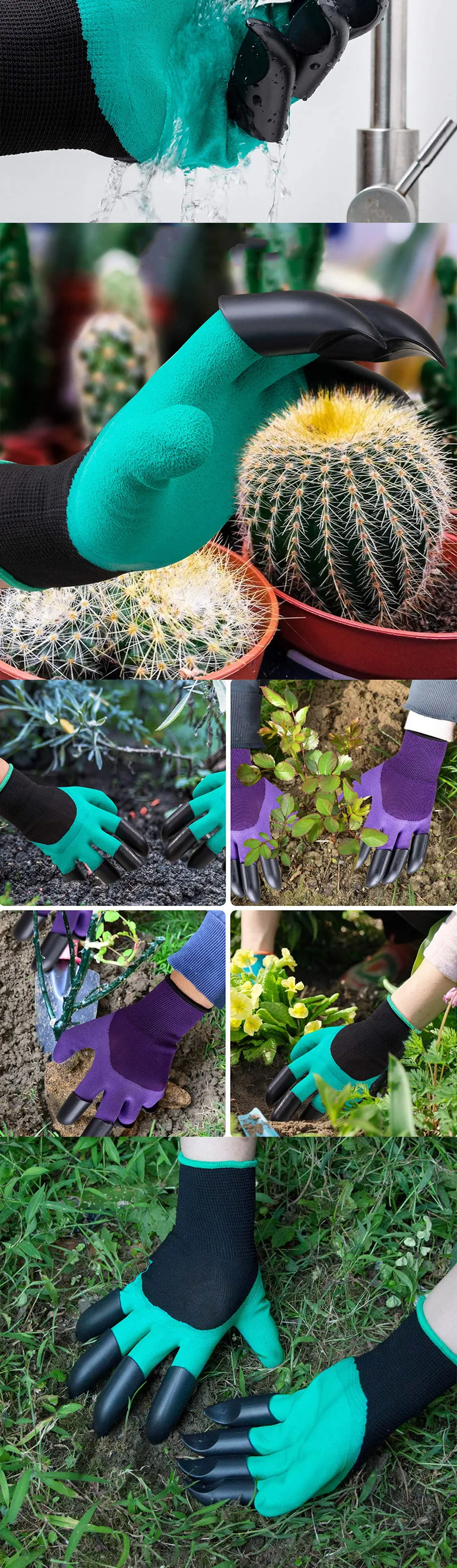 Description Picture 4 of itemGardening Gloves Breathable Waterproof Earth-Digging Gloves Garden Planting Sting-Resistant Protective Latex Gloves With Claws