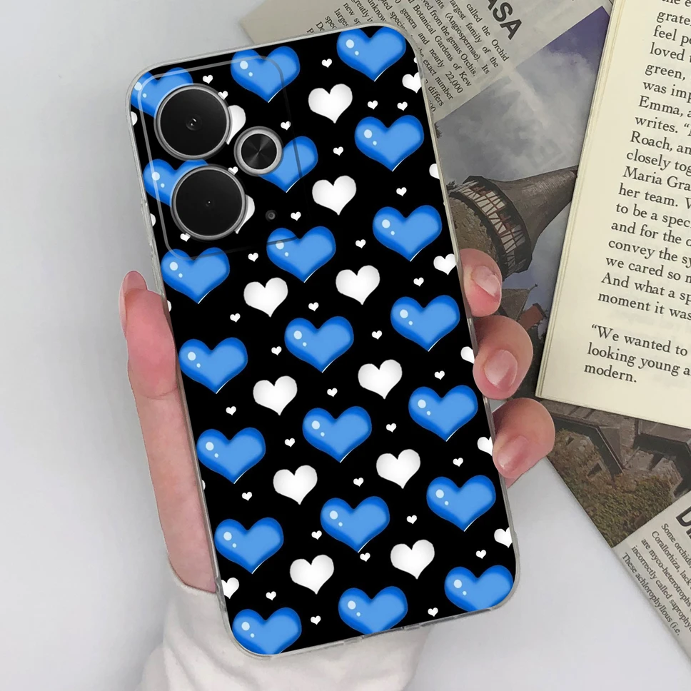 Chic Transparent TPU Silicone Phone Case with Lovely Design Patterns
