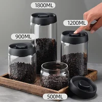 Vacuum Sealed Tank Coffee Bean Glass Sealed Jar Household Moisture-proof Air Extraction Airtight Container Coffee Set 1