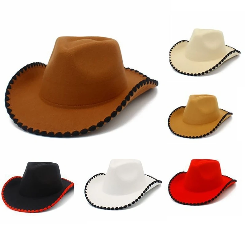 

Classical Fedoras Cowboy Hat for Travel Wide Brimmed Hat Western Cowboy Hat for Boy Man Adults Panama Hat