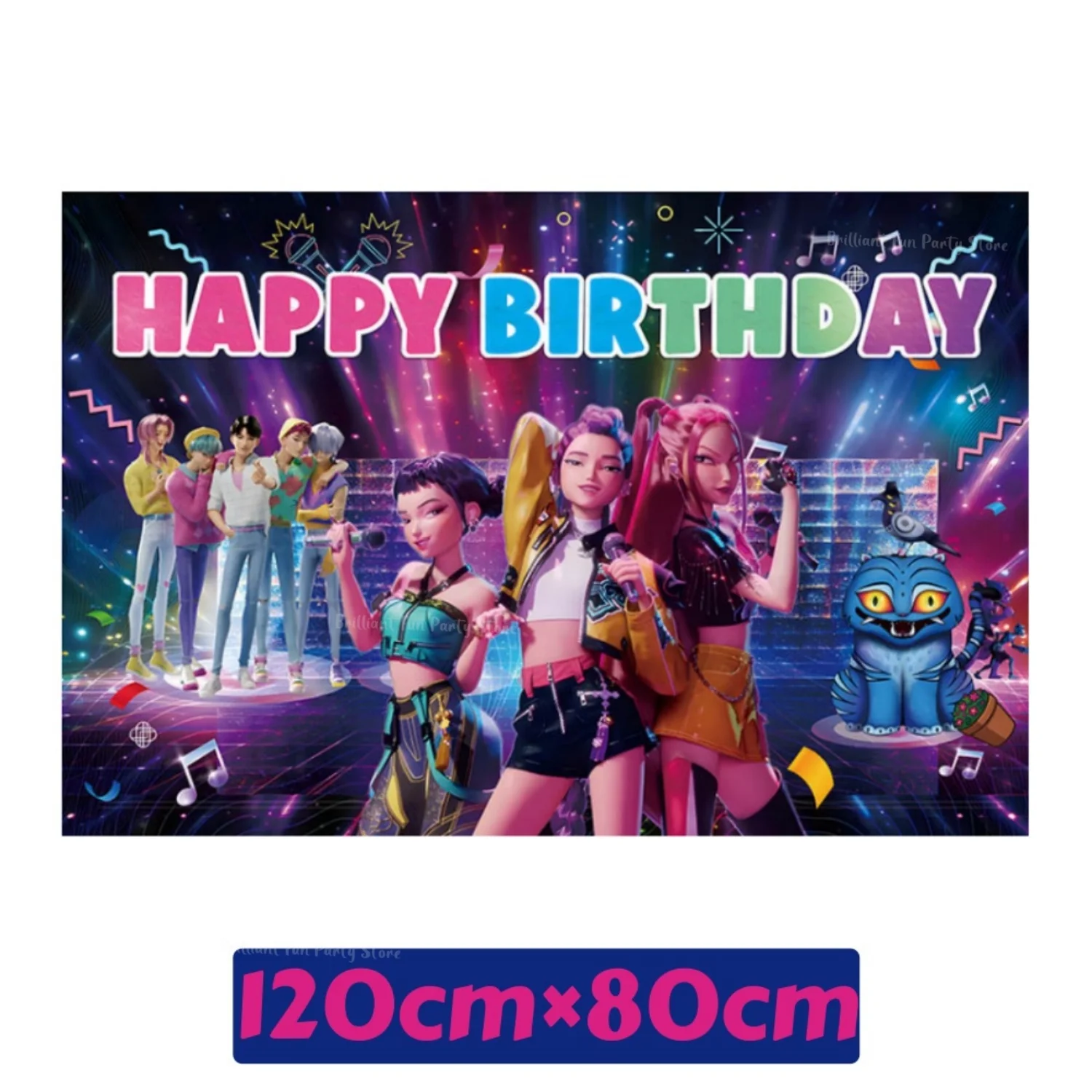 Anime KPop Demon Hunters Birthday Party Supplies Cartoon Balloon Cup Plate Napkins Tablecloth Banner Kids Gift Favor Decor