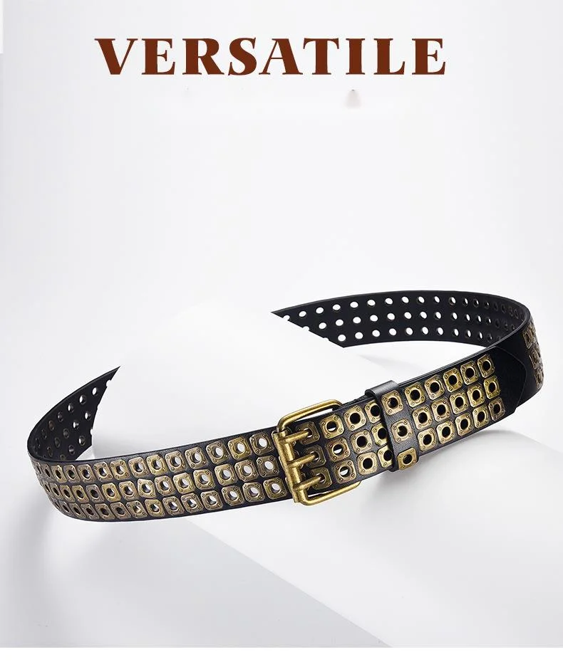 2024 Cintura trendy personalizzata in stile PU personalizzato Liuding Hollow Air Eye 2024 per uomo e donna_voghion.com