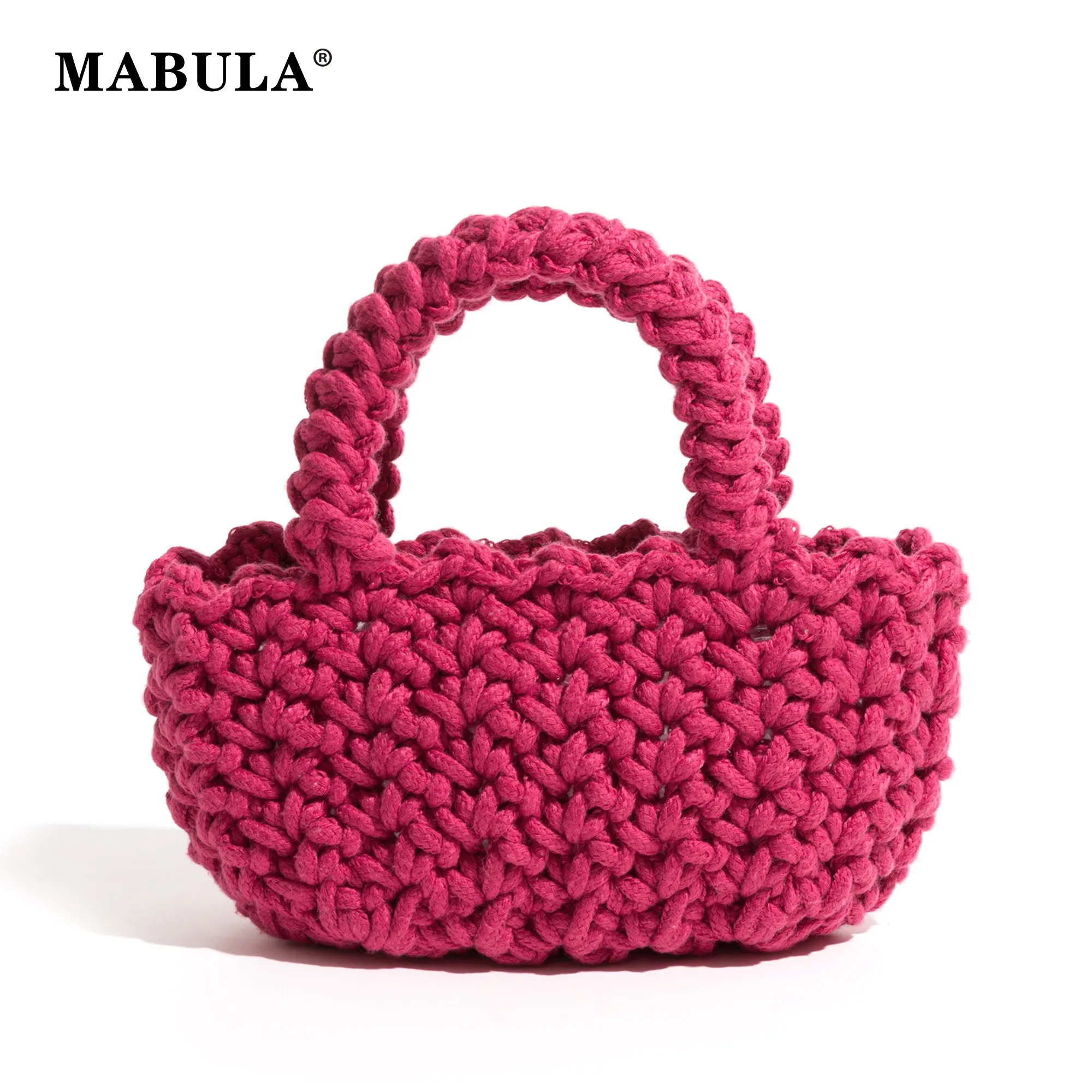 

Хлопковая вязаная крючком сумка MABULA для женщин, эстетичная ручная работа, вязаная Милая Простая Сумка-тоут, маленькая Экологически чистая Сумка-клатч