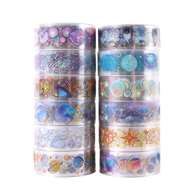 12Rolls Fruit PET Tape Avocado Washi Tape Scrapbooking Supplies Gold Foil Cinta Adhesiva Decorativa Diary Decoration Kawaii