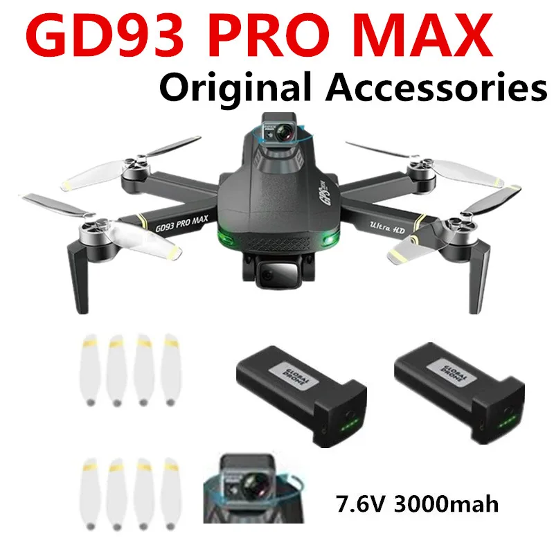 GD93 PRO MAX Drone Original Accessories 7.6V 3000mAh Battery Propeller