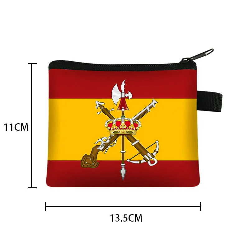 Spanish Legion Espanola Flag Coin Purse Navy Armada Wallet Credit Card Money Bag Key Earphones Holder Small Clutch Coin Bag Gift