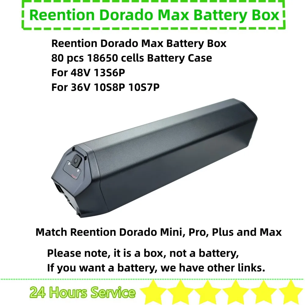

Reention Dorado Max Ebike Battery Box 80 pcs 18650 cells 36v 48v 52v E-bike Battery Box Replace Max, Upgrade Plus, Pro, Mini