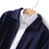 2024 Men Knitwear Pure Australian Wool Sweater Zipper style Cardigan Polo Collar Thick Style Warmth Basic Business Clothing Tops 2