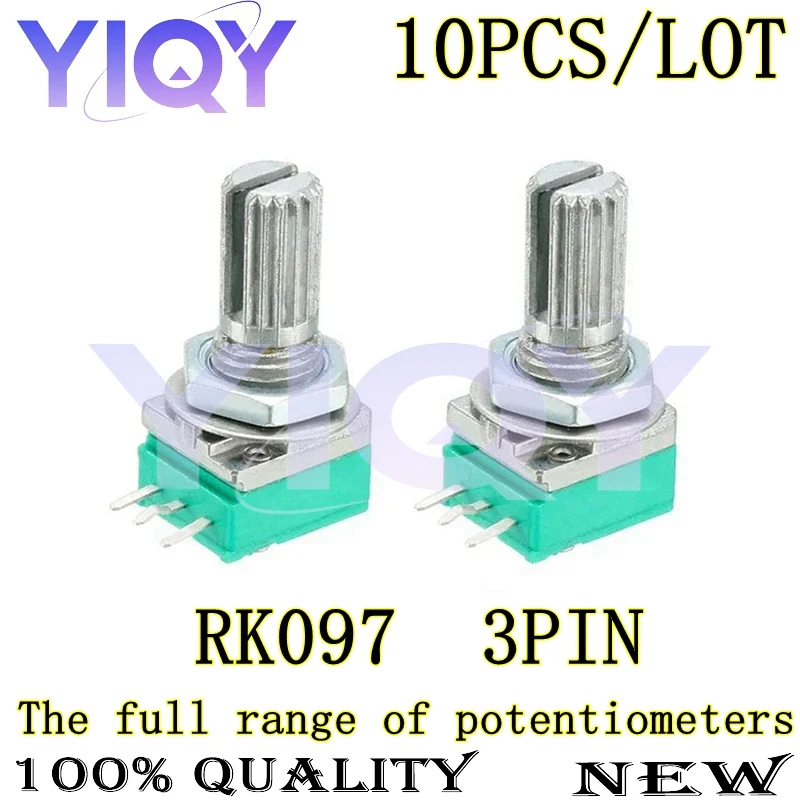 10шт.RK097NRV0973-контактныйпотенциометрB1KB5KB10KB20KB50KB100KB250KB500KRK097дляаудиоусилителей,герметичный,свалом15мм-AliExpress