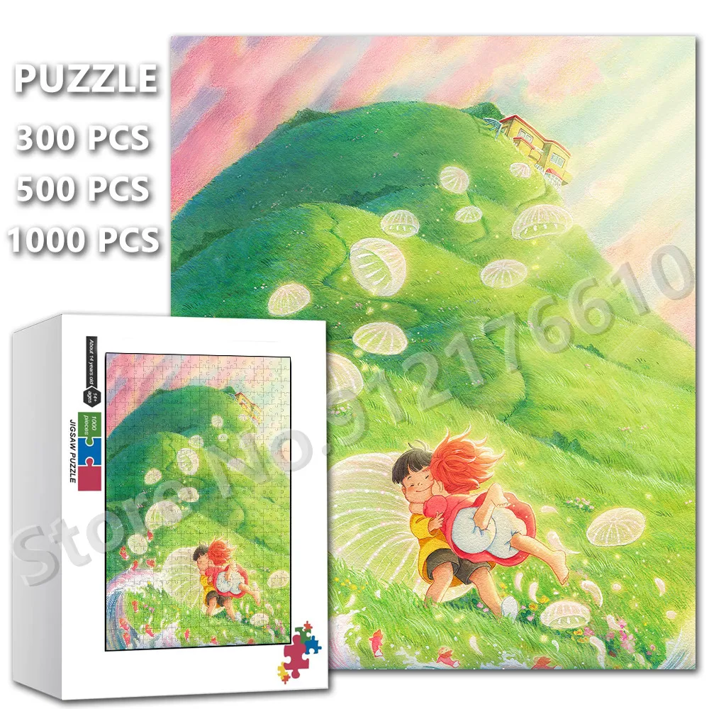 

Miyazaki Hayao Anime Ponyo 1000 Pieces Jigsaw Puzzle Ponyo On The Cliff Educational Intellectual Decompress Puzzle Toys Gifts