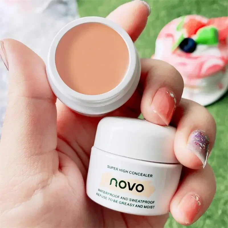 NOVO Brightening Concealer Waterproof Sweat Resistant Strongly Covers Spots Facial Acne Marks Dark Circles Woman Face Makeup 