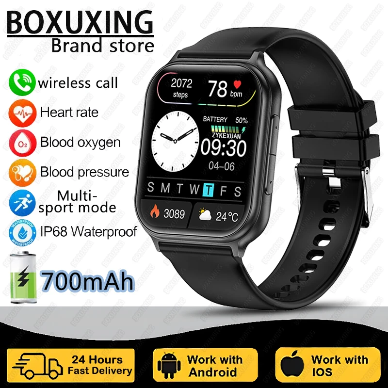 2026 New 700mAh Smart Watch Men Women 24-hour Health Monitor 100+Sports Fitness Waterproof Watches Bluetooth Call Smartwatch Man 1