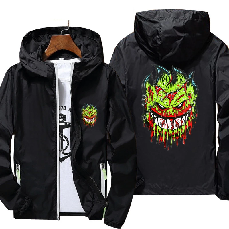 Mens Sports Ripper Spitfire Zombie Wheels Giacca Sottile Giacca A Vento Ultra Light Beach Ciclismo Campeggio Pilot Cappotti Con Cappuccio 6Xl 7Xl