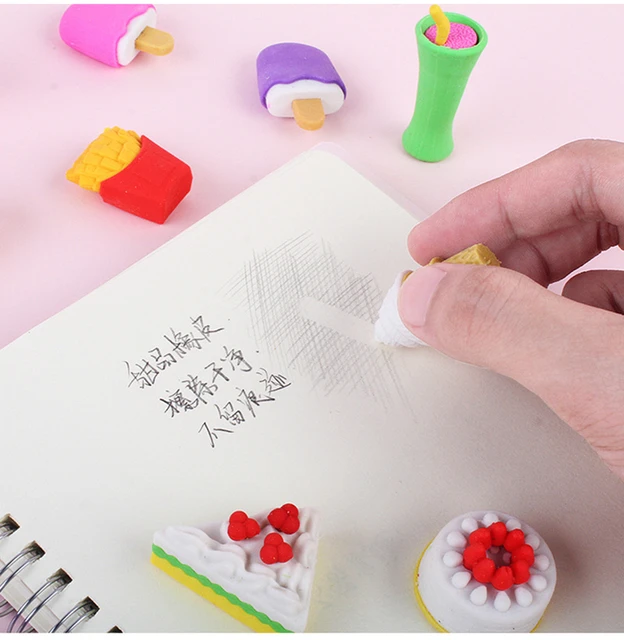 4Pcs/Set Kawaii Gomas De Borrar Eraser Korean Papelaria Rubber School  Stationery Cute Erasers Office Supplies Free Shipping Item - AliExpress