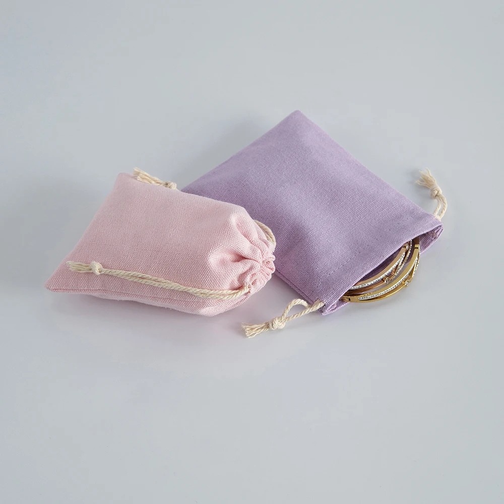 100 Stück Baumwoll-Schmuckbeutel mit Kordelzug, Leinen-Verpackungsbeutel für Make-up, Ringe, Ohrringe, Anhänger, Halsketten, Kleine Aufbewahrungstaschen – Detail 13