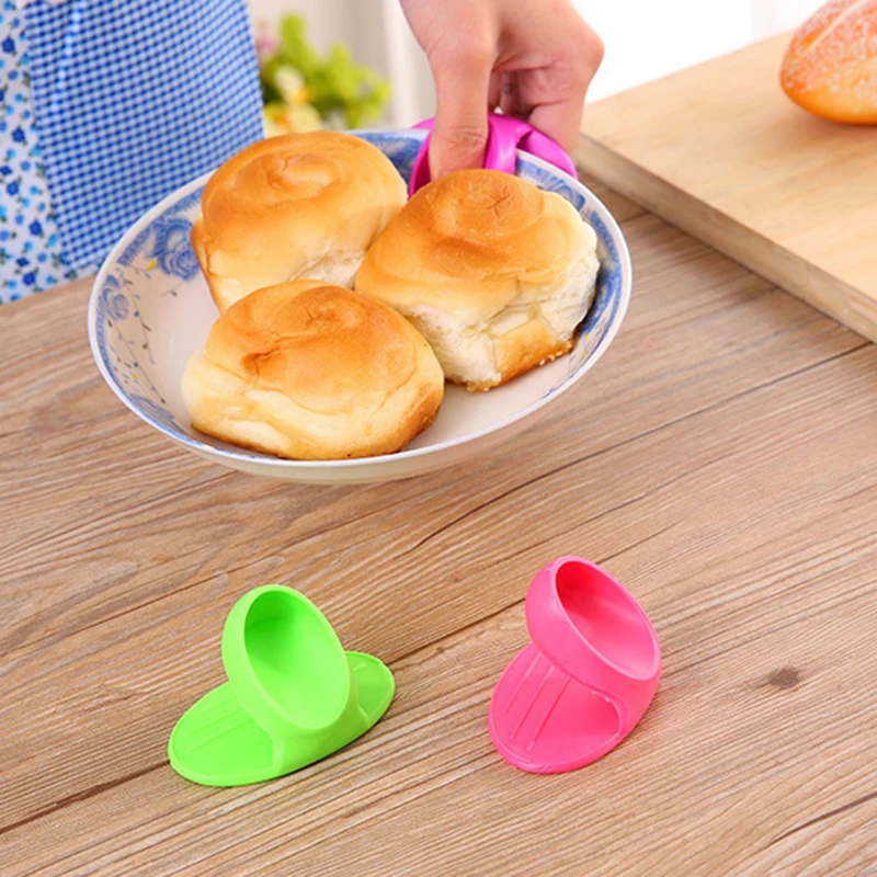 2pcs Silicone Gloves Oven Heat Insulated Finger Gloves Cooking Microwave Non-slip Gripper Pot Holder Kitchen Baking Tool kitchen tools
