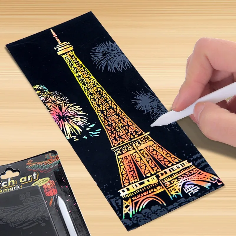12-Piece DIY Architectural Night Scenery Scratch Art Set