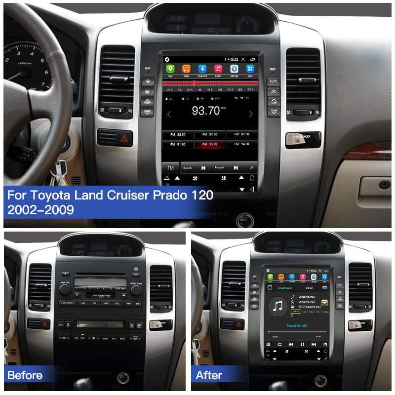 Car Radio For Lexus GX470 DSP Stereo Multimedia Player For Toyota Land Cruiser Prado 120 2002 - 2009 Android Auto GPS Carplay BT