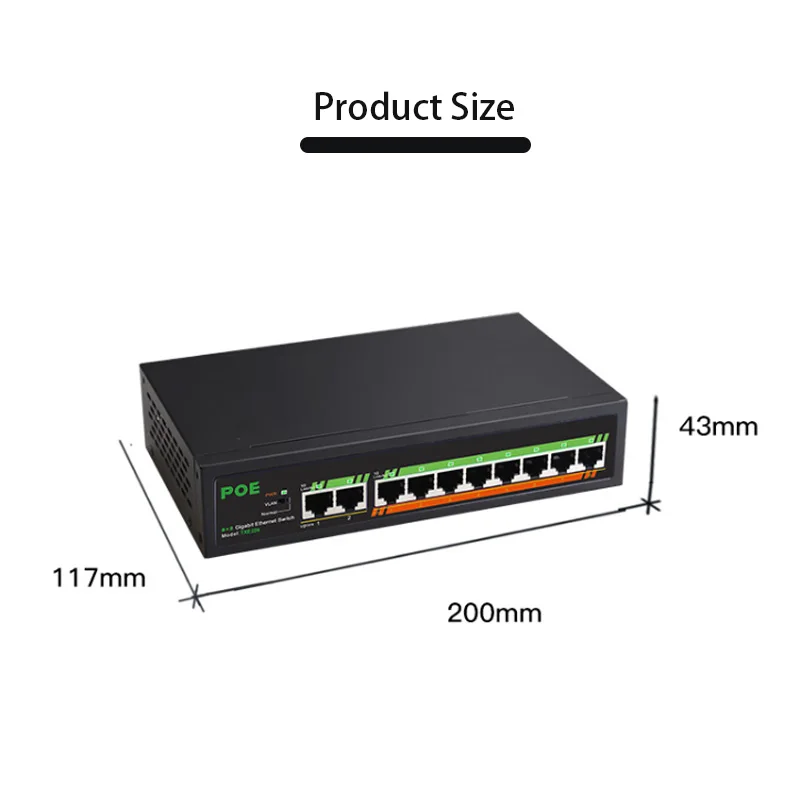 Switch Ethernet Gigabit 10 100 1000mbps Switch Poe Rj45 Hub Mais Port Vlan Ethernet Switch de Rede Inteligente - Imagem 4