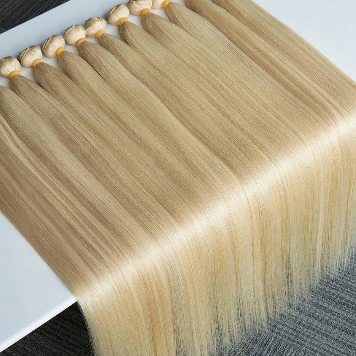 50g 613 Blonde Human Hair Weaving Double Drawn 613 Straight Bundles Human Hair 4 Bundles Sew-in Extensions Brazilian