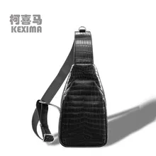 

KEXIMA cestbeau Nile crocodile men chest bag belly Men bags crocodile leather crocodile Sports bag Cross shoulder bag