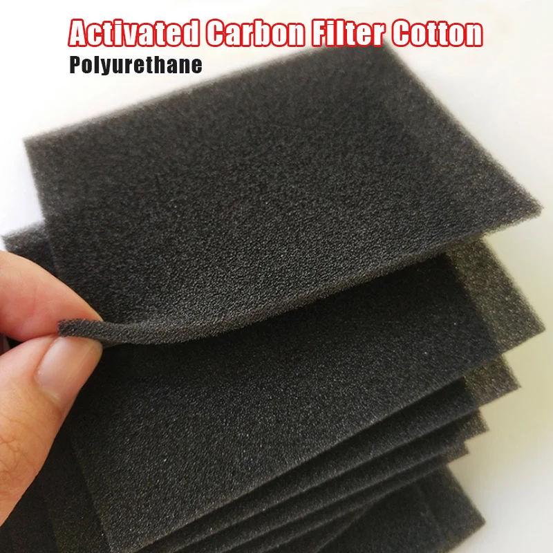 1x1m Air Purifier Filter Cotton Activated Carbon Filter of Air Purifier Parts Range Hood Activated Carbon Cotton 3/5/10mm