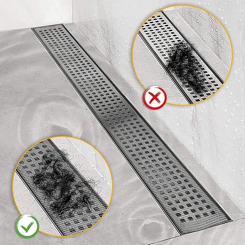 5~100m Cutable Shower Drain Hair Catcher Self-Adhesive Floor Drain Stickers Disposable Mesh Sink Strainer Filter for Bathroom
