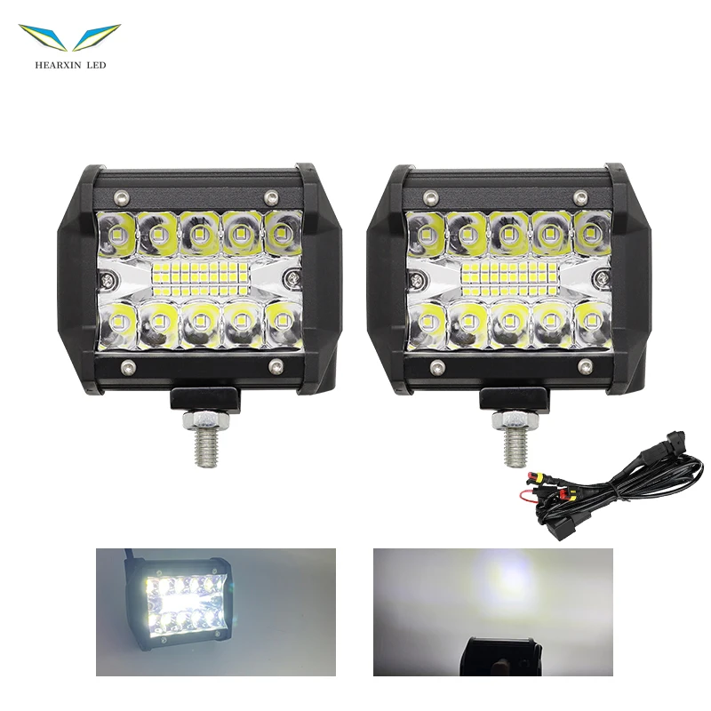 

2pcs 4 Inch Offroad LED Bar 12V LED Driving Work Light for Car Light Truck Boat Atv 6000K Tractor 60W Spotlight LED Light Bar